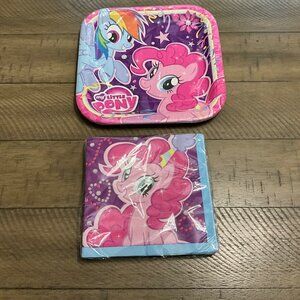 Unique My Little Pony Napkins 16 ct & Paper Plates 8 ct  Party Table